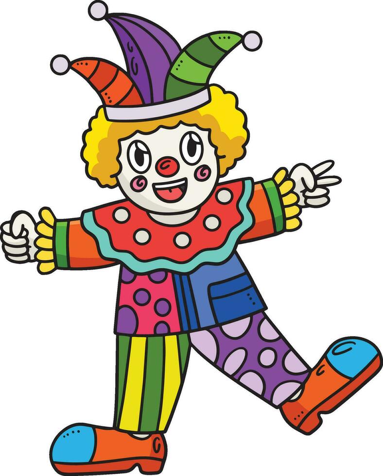 födelsedag clown tecknad serie färgad ClipArt vektor