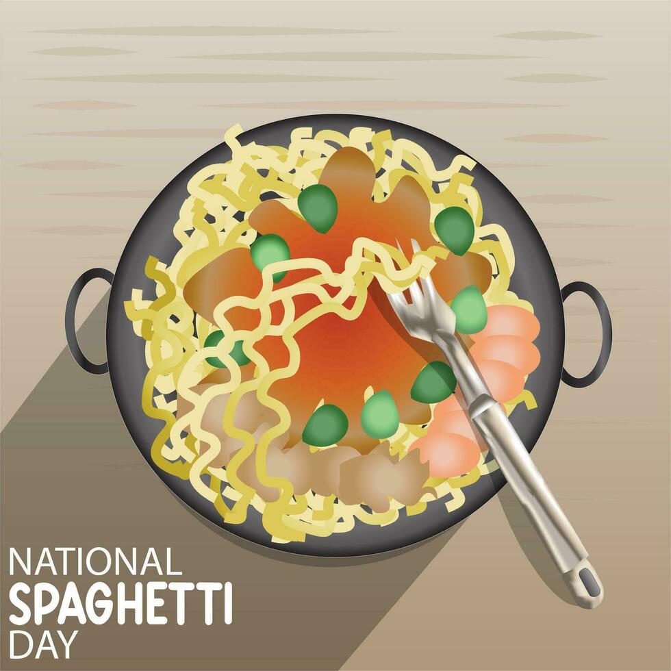 national spagetti dag tecken vektor