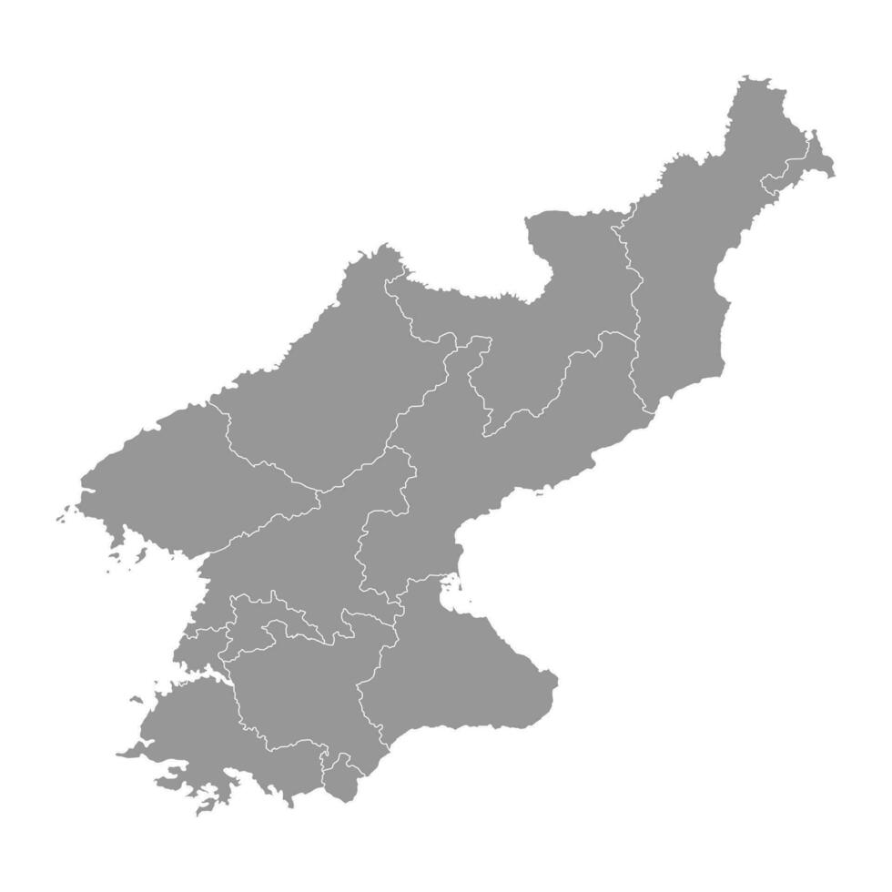 norr korea Karta med administrativ divisioner. vektor illustration.