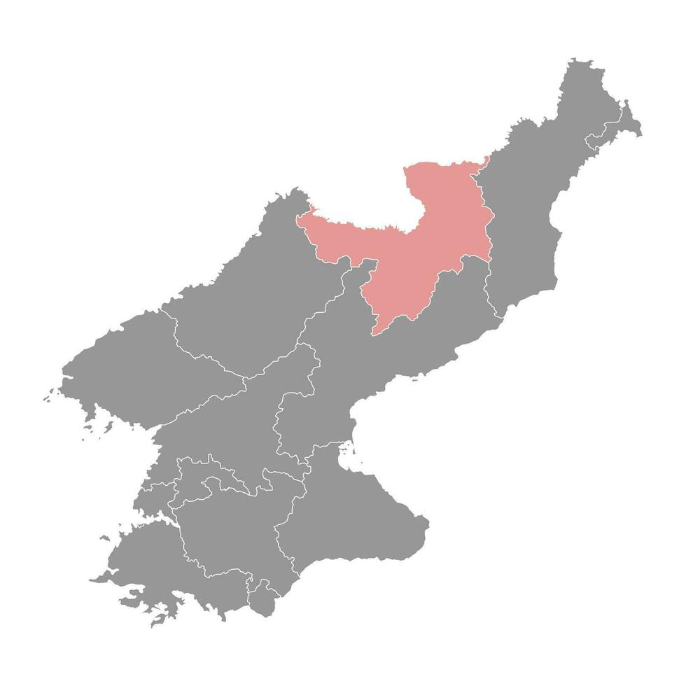ryanggang provins Karta, administrativ division av norr korea. vektor illustration.