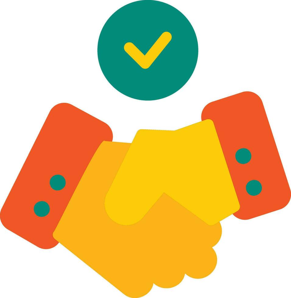 handslag handla kontrakt avtal vektor platt ikon, lämplig för företag eller investering eller kontor ändamål.