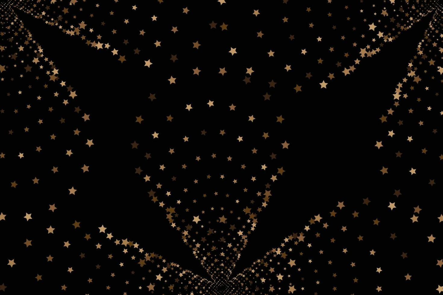 dunkel Hintergrund mit viele golden Star Flecken vektor