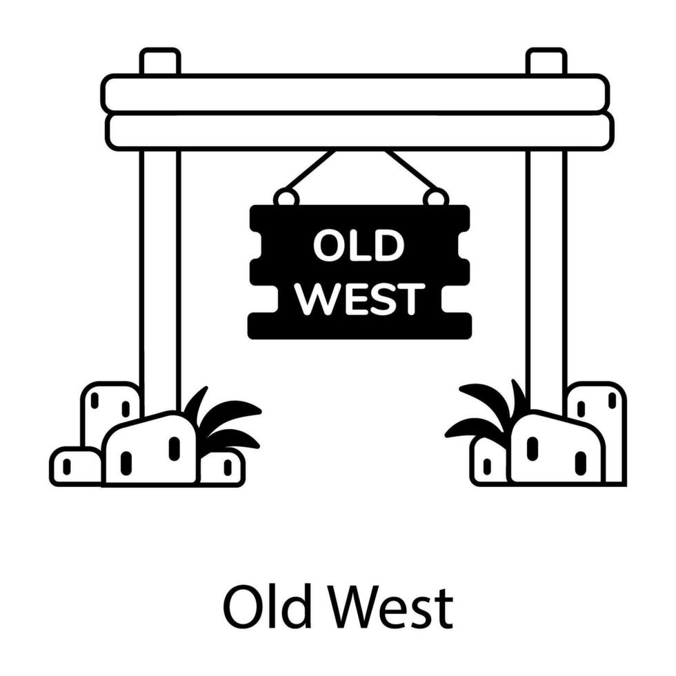 modisch alt Westen vektor