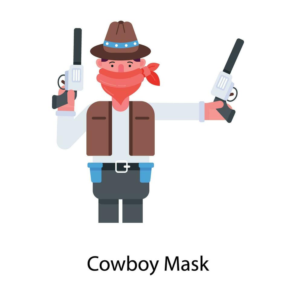 modisch Cowboy Maske vektor