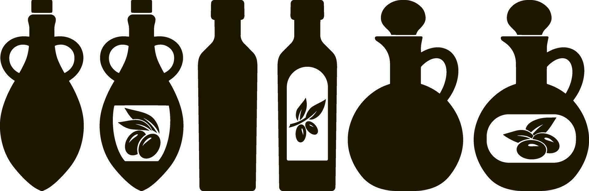 Schablone Flasche Amphora Krug Olive Symbol Essen Clip Art vektor