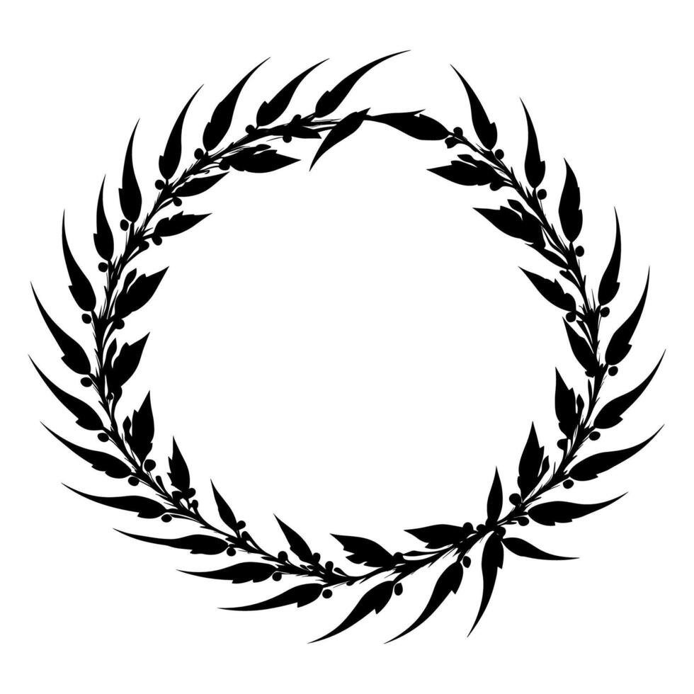 cirkulär laurel foliate vektor silhuetter, laurel krans ClipArt bunt, årgång förgrening kransar.