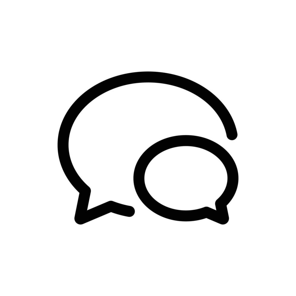 chatt bubbla ikon i trendig översikt stil isolerat på vit bakgrund. chatt bubbla silhuett symbol för din hemsida design, logotyp, app, etc. vektor