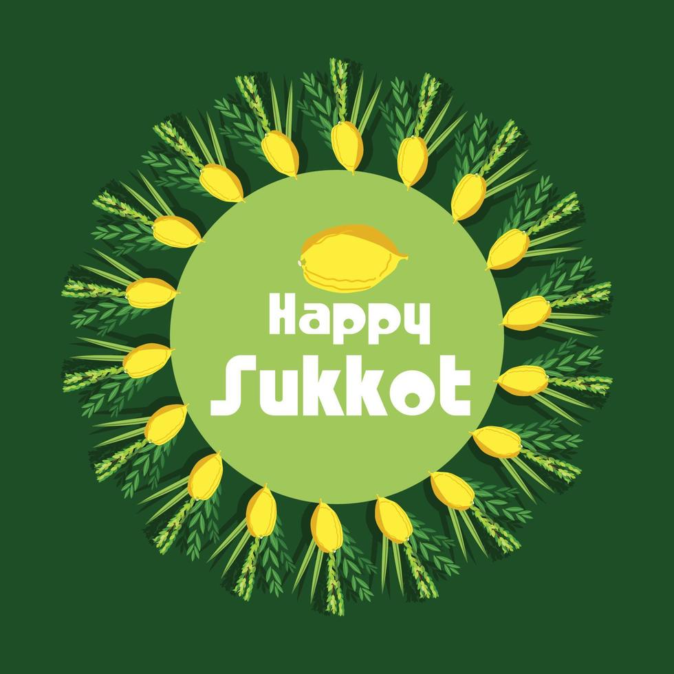 Vektor-Illustration eines Hintergrunds für jüdischen Feiertag glücklich Sukkot. vektor