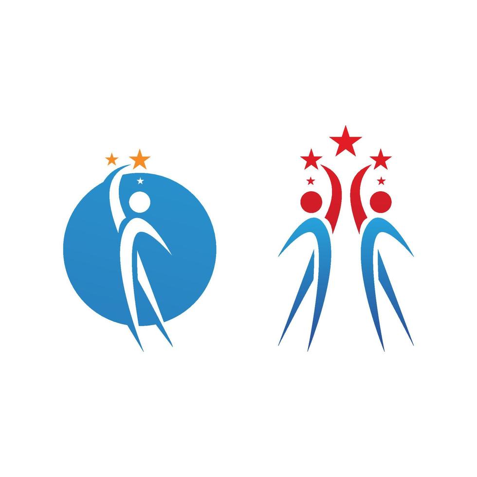 Erfolg Menschen Stern-Logo-Vektor-Bild vektor
