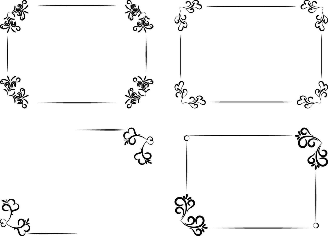 Blumen- Rand Element Design einstellen vektor