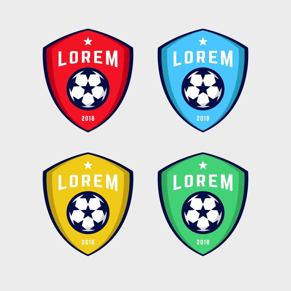 fotboll logotyp eller fotboll club tecken badge set. vektor