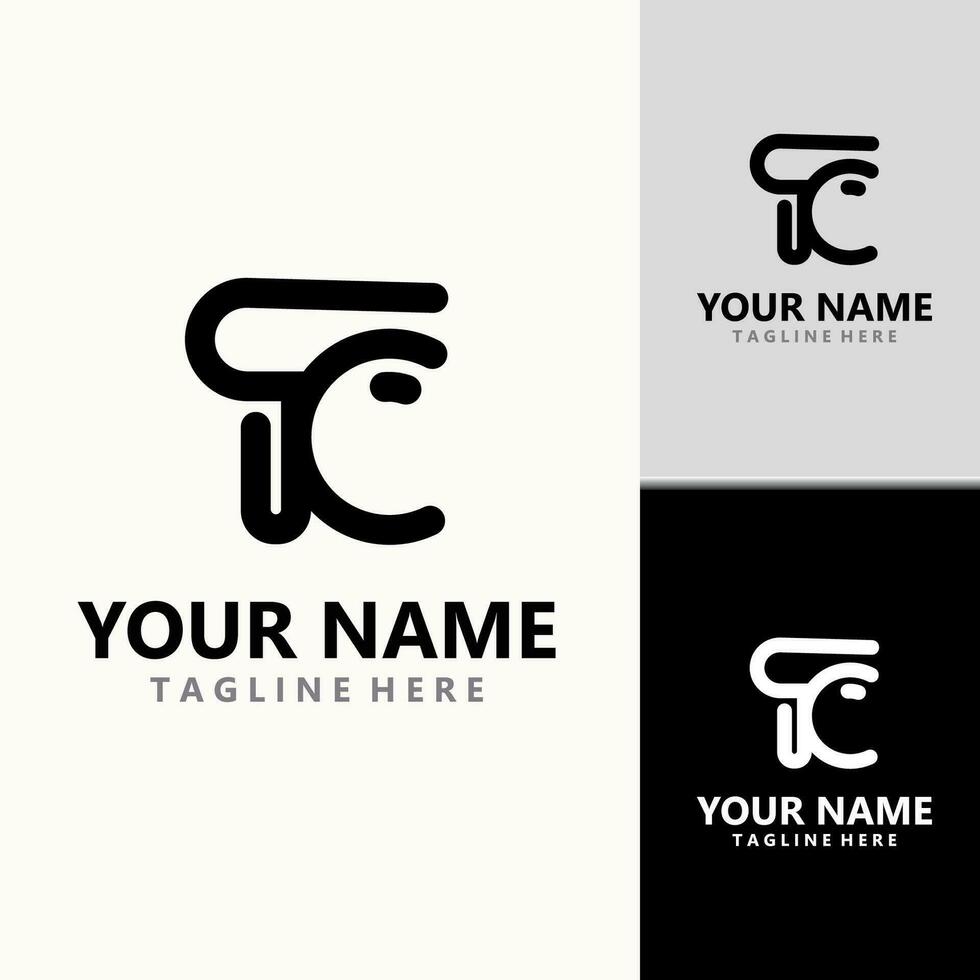 minimalistisk tc, brev logotyp, enkel och lyx ikon vektor företag identitet design mall