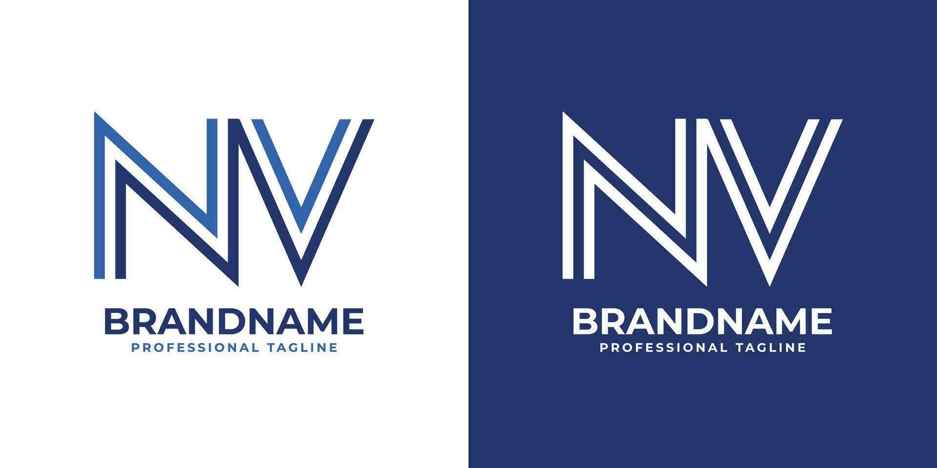 Brief nv Linie Monogramm Logo, geeignet zum Geschäft mit nv oder vn Initialen vektor