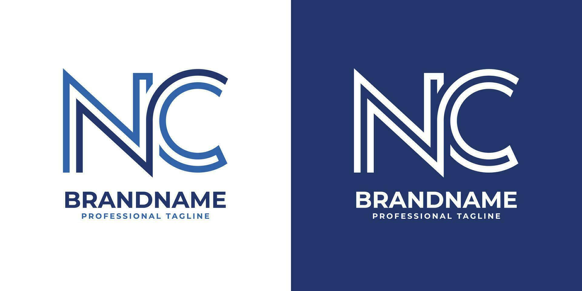 brev nc linje monogram logotyp, lämplig för företag med nc eller cn initialer vektor