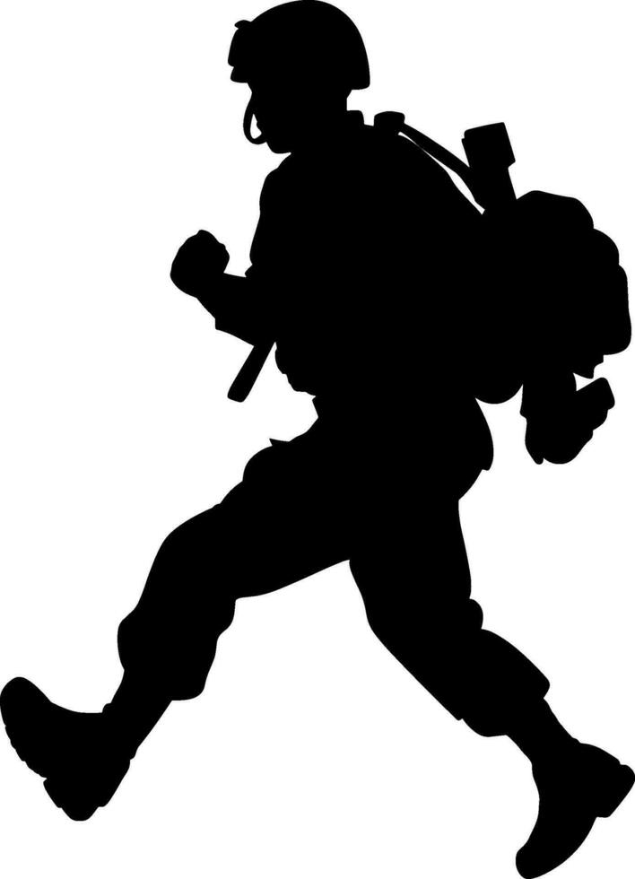 bewaffnet Kräfte hoch Qualität detailliert Silhouette von Militär- Heer Soldat. ai generiert Illustration. vektor