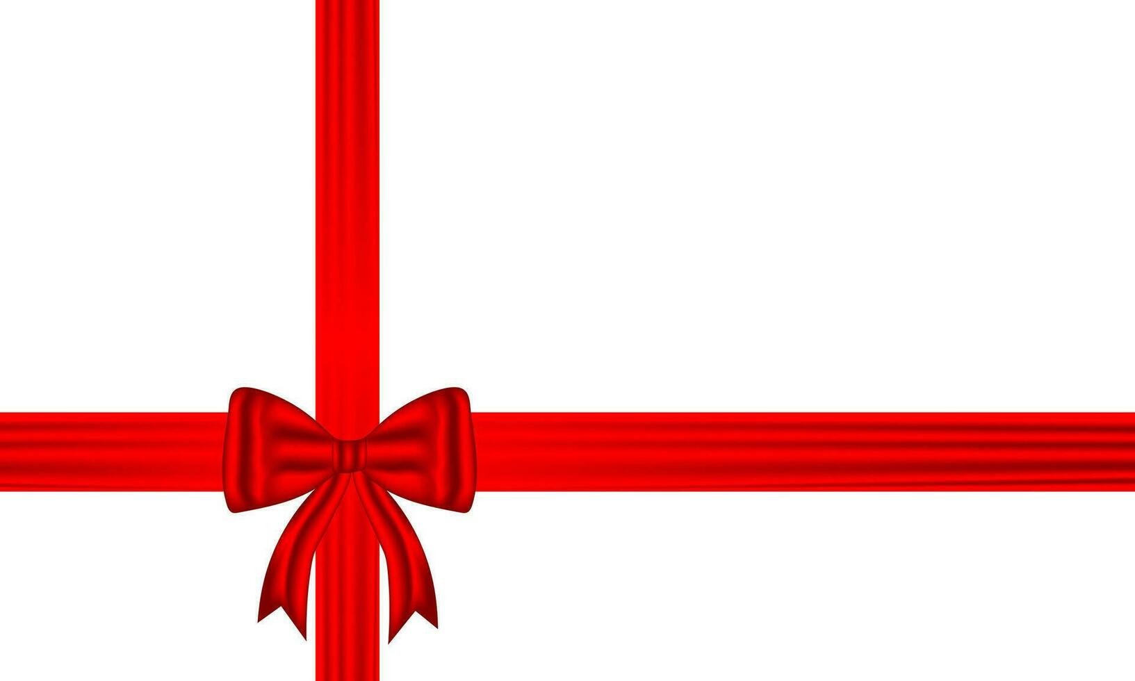 rot Bogen und Seide Luxus Elemente mit horizontal und Vertikale Kreuz Band festlich Dekor zum Urlaub elegant Geschenk Karte Band zum dekorieren Hochzeit Karten, oder Webseite vektor