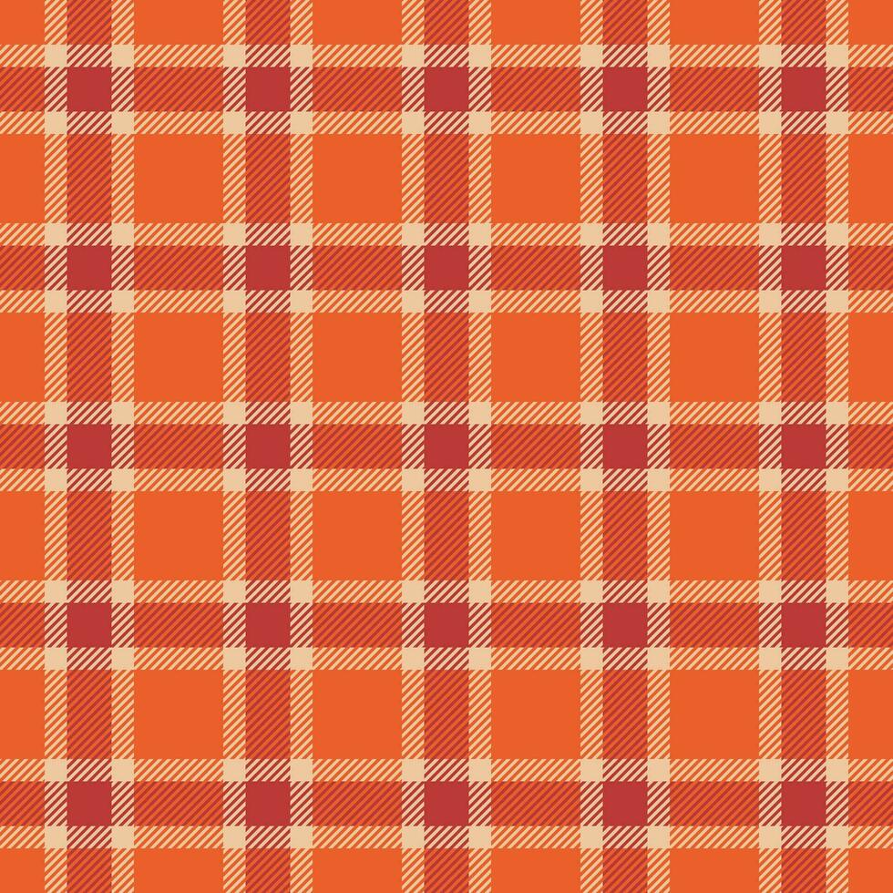 funky prüfen Plaid Textil, Layout Muster Tartan Vektor. Hunde Zahn nahtlos Stoff Textur Hintergrund im Orange und rot Farben. vektor