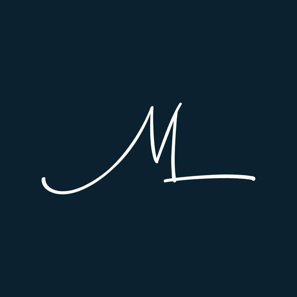 ml första handstil logotyp vektor