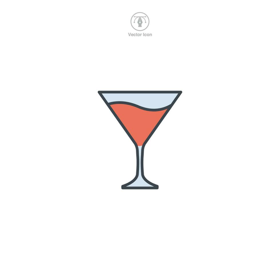 Cocktail Glas Symbol Symbol Vektor Illustration isoliert auf Weiß Hintergrund