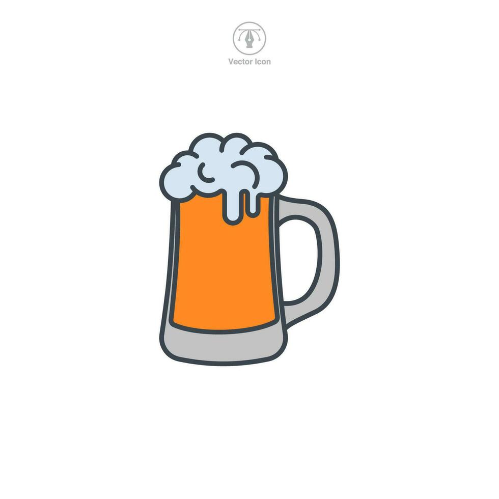 Bier Becher Symbol Symbol Vektor Illustration isoliert auf Weiß Hintergrund