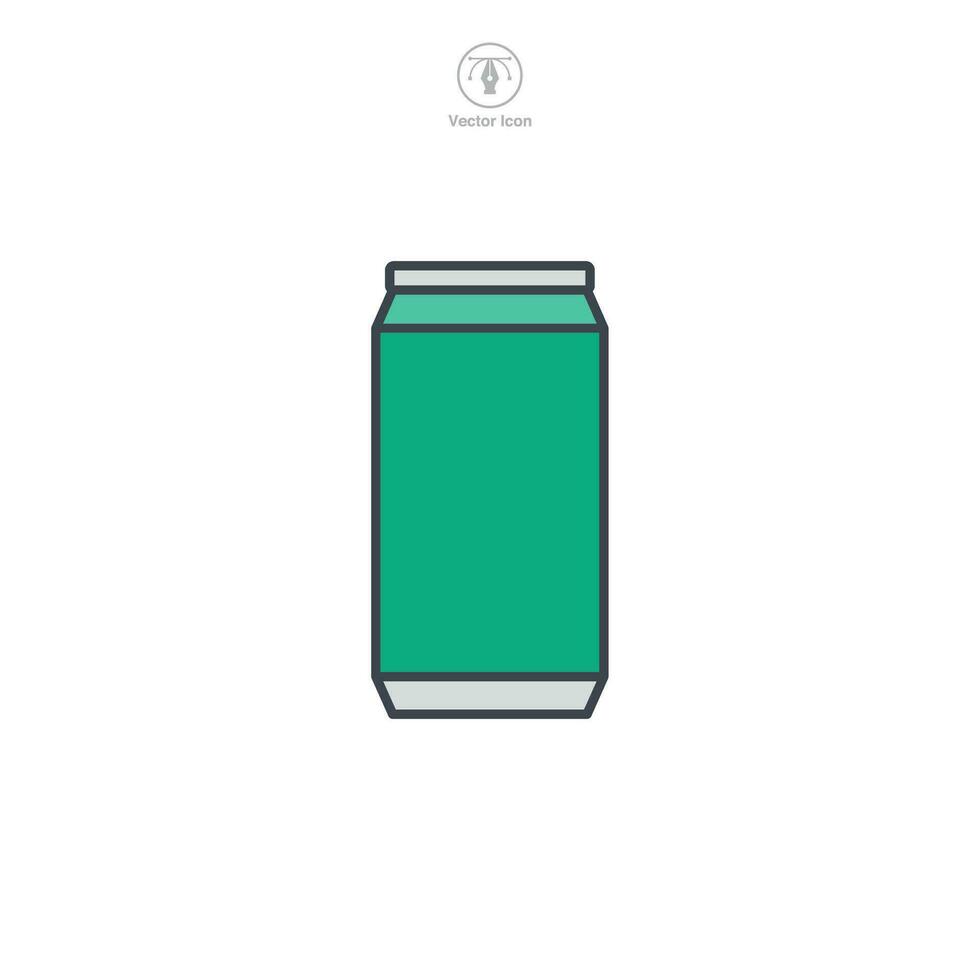 soda kan ikon symbol vektor illustration isolerat på vit bakgrund