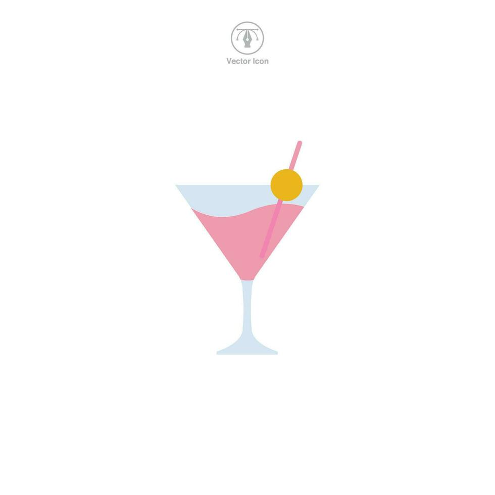 Martini Glas. Cocktail Symbol Symbol Vektor Illustration isoliert auf Weiß Hintergrund
