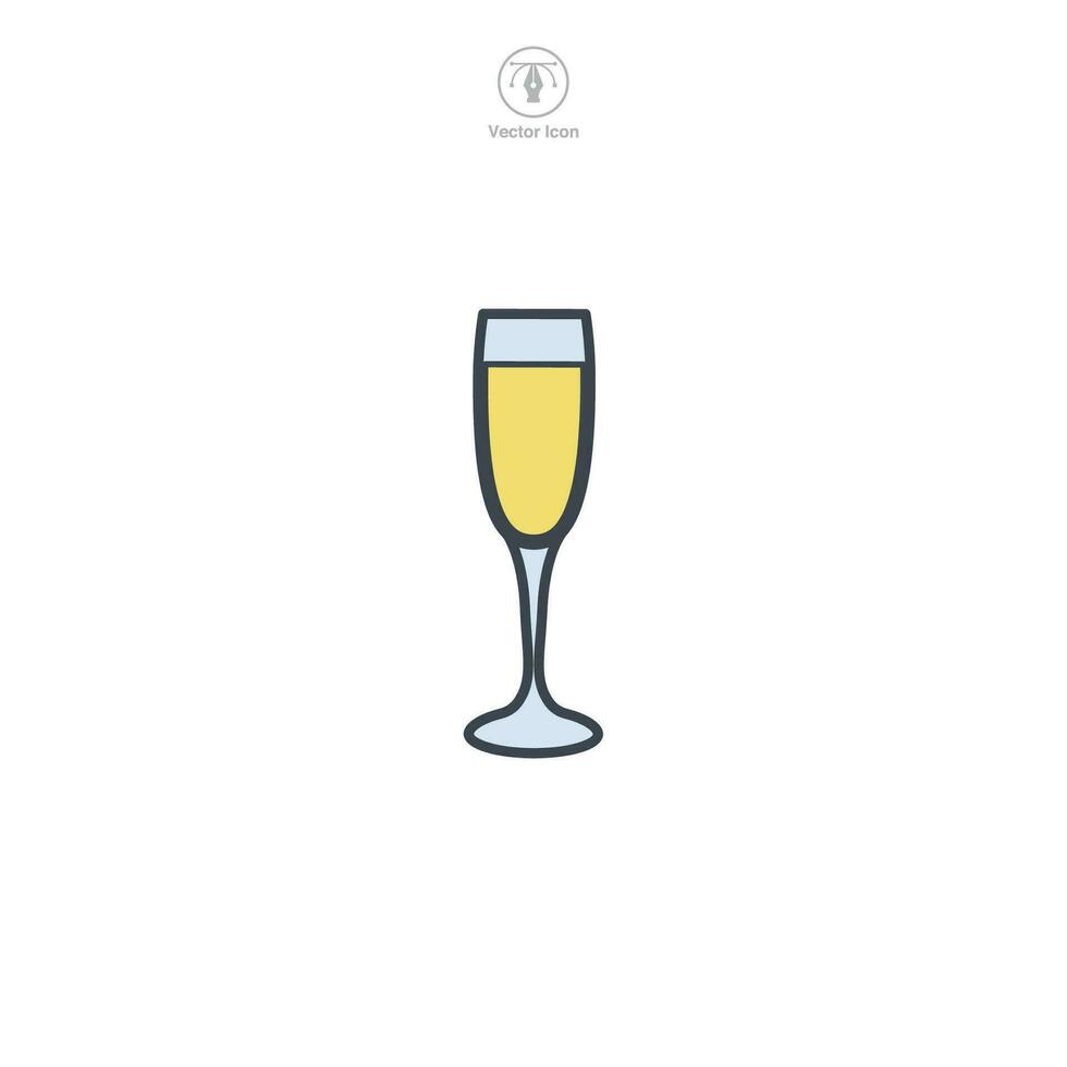 champagne flöjt glas ikon symbol vektor illustration isolerat på vit bakgrund