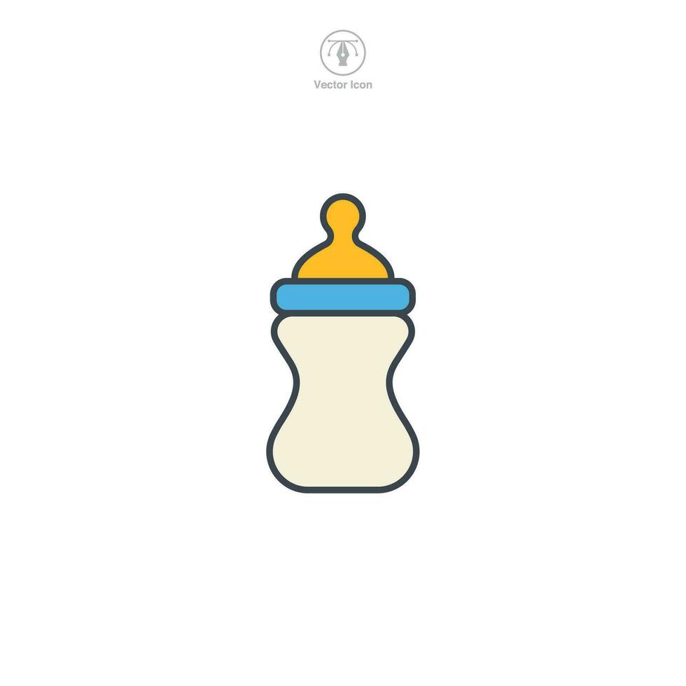 Baby Flasche. Fütterung Flasche Symbol Symbol Vektor Illustration isoliert auf Weiß Hintergrund