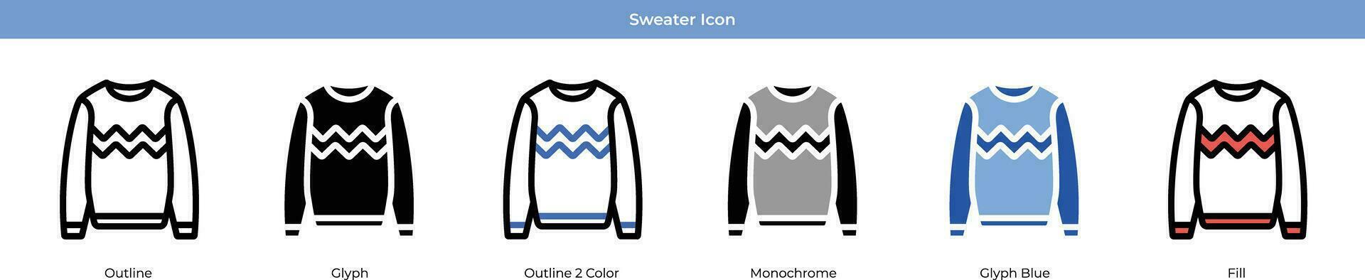 Sweatshirt Symbol einstellen vektor