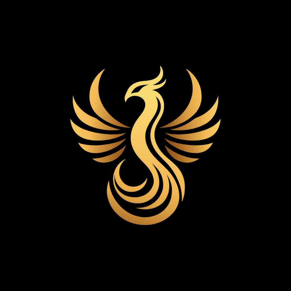 Luxus golden Phönix Logo vektor
