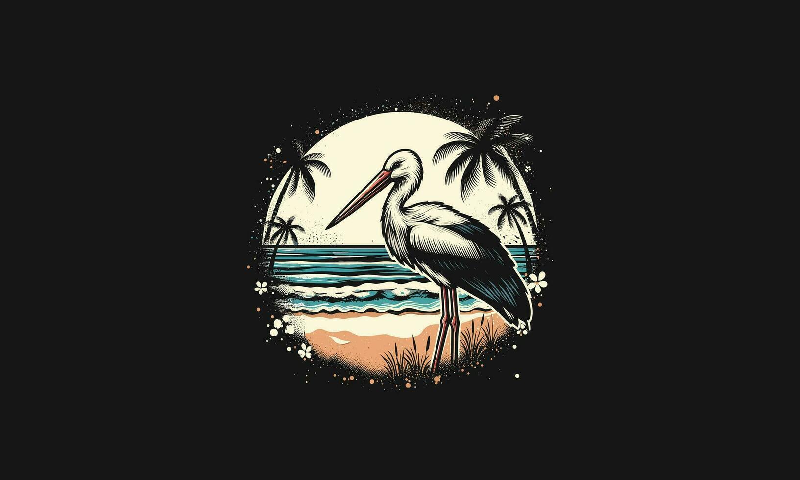 stork på skog vektor illustration konstverk design