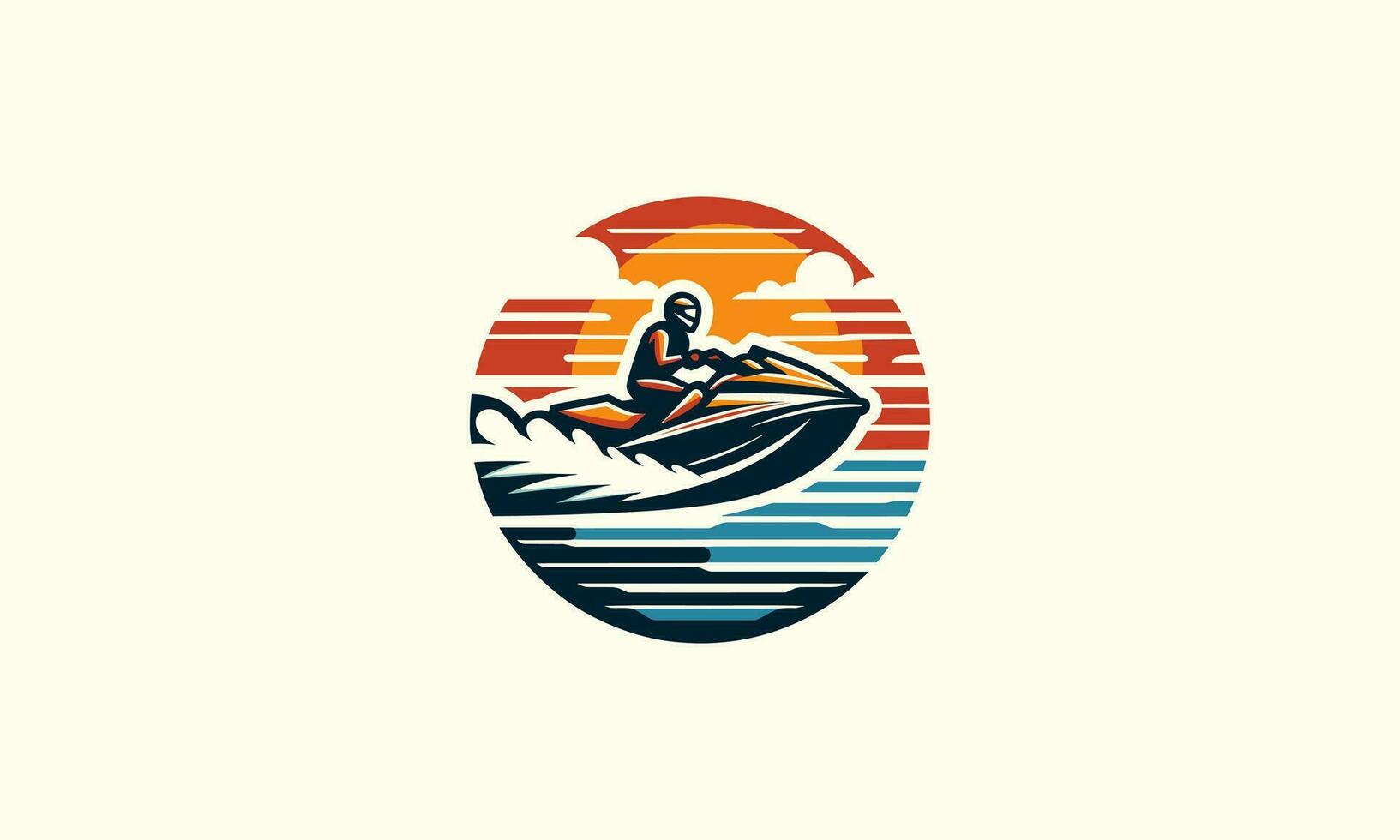 Jet ski vektor illustration logotyp design