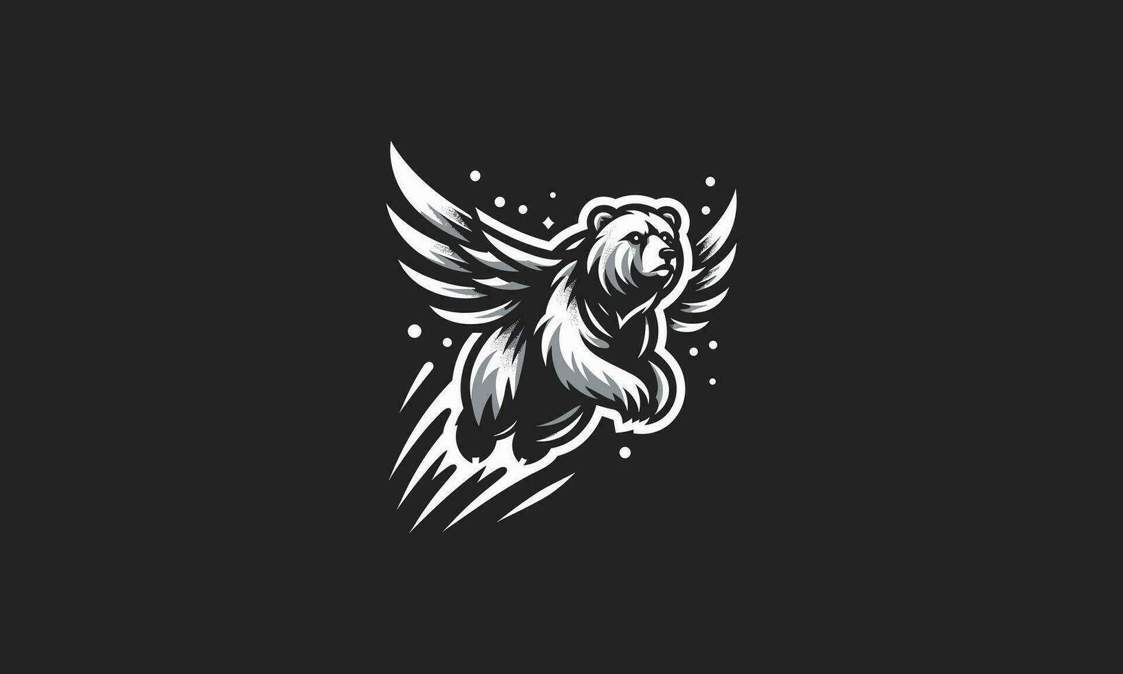 fliegend Bär Vektor Illustration Logo Design
