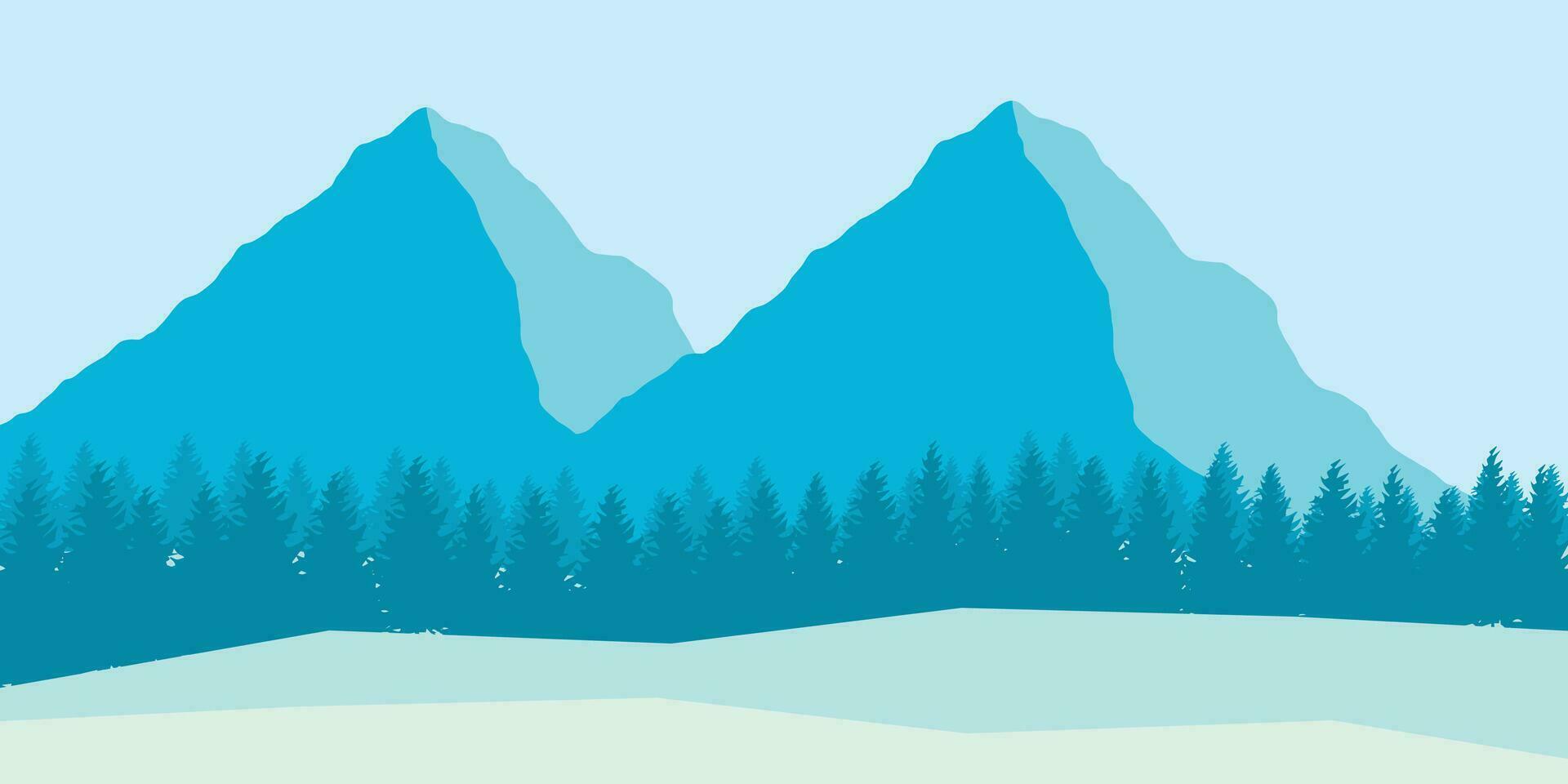 Vektor Illustration. eben Winter Landschaft. schneebedeckt Hintergründe.