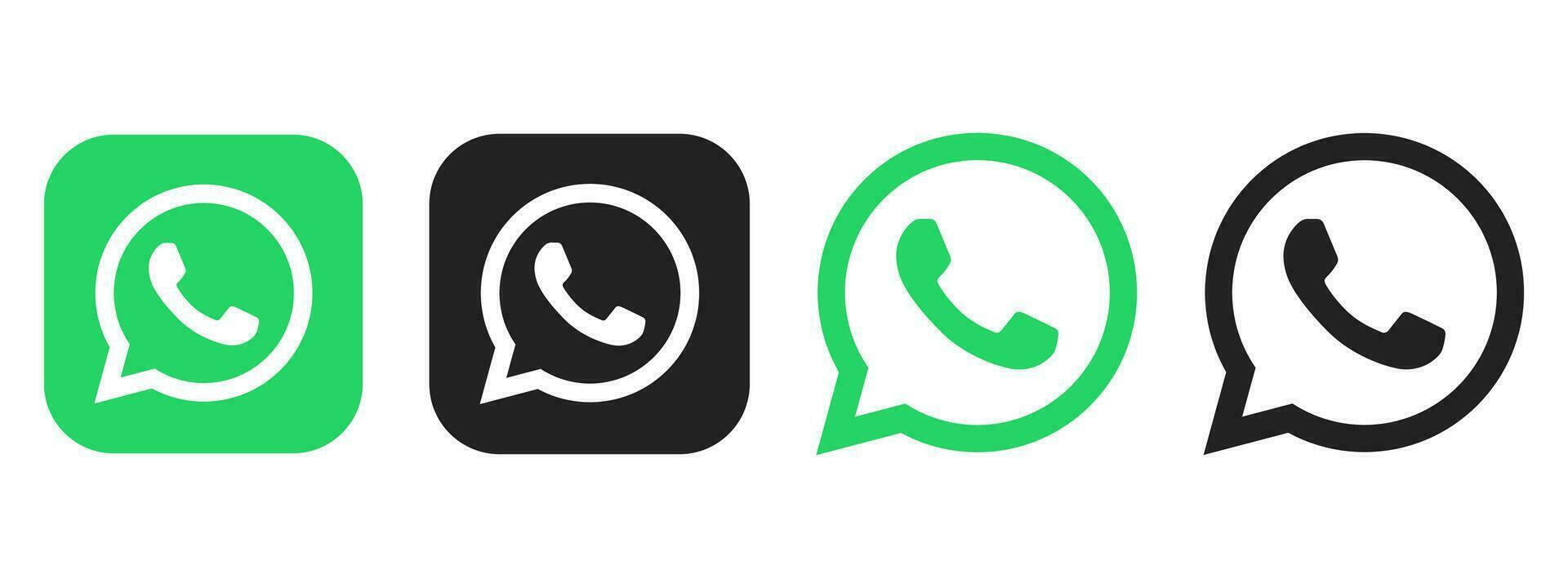 WhatsApp Logo Symbol. einstellen WhatsApp Symbol isoliert auf Weiß Hintergrund. vektor