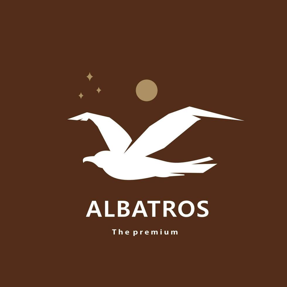 djur- albatros naturlig logotyp vektor ikon silhuett retro hipster