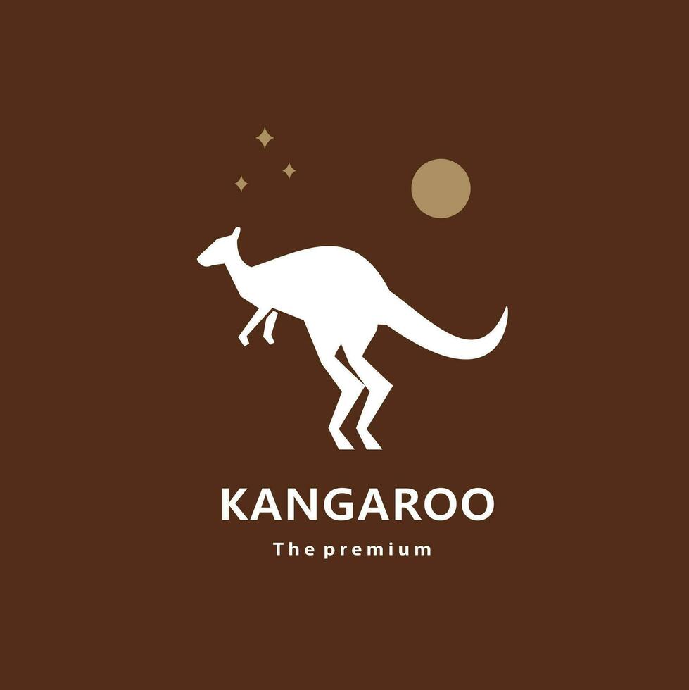 Tier Känguru natürlich Logo Vektor Symbol Silhouette retro Hipster