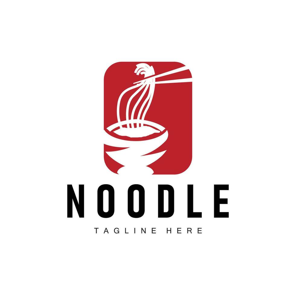 Ramen Nudel Logo einfach Nudel und Schüssel Design Inspiration Chinesisch Essen Vorlage Illustration vektor