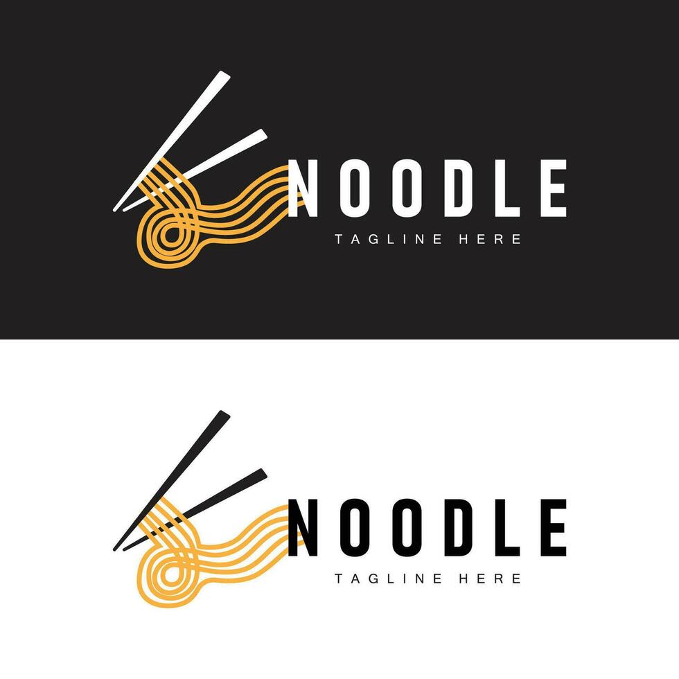 Ramen Nudel Logo einfach Nudel und Schüssel Design Inspiration Chinesisch Essen Vorlage Illustration vektor