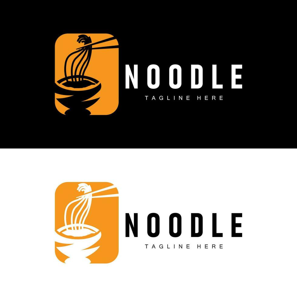 Ramen Nudel Logo einfach Nudel und Schüssel Design Inspiration Chinesisch Essen Vorlage Illustration vektor
