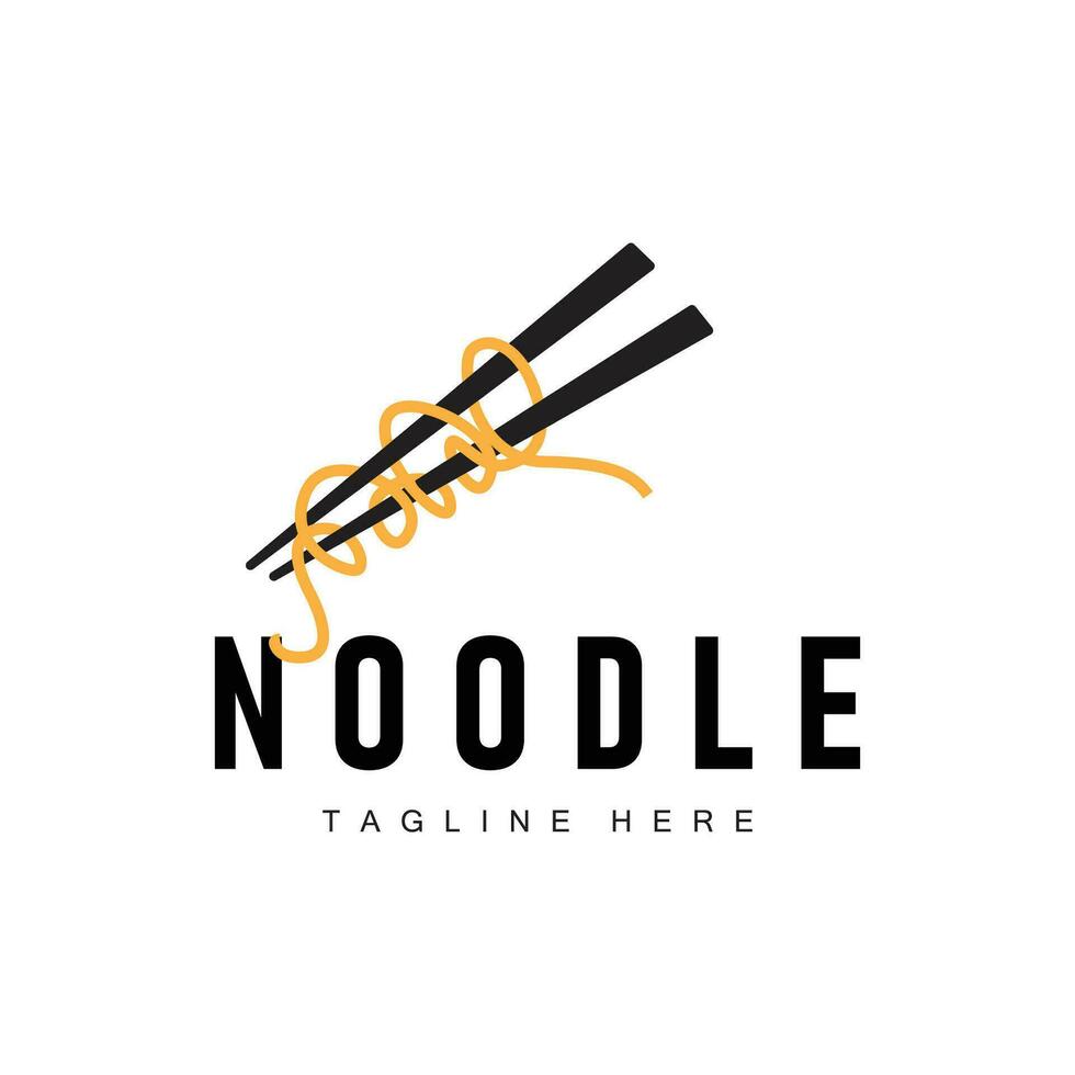 Ramen nudel logotyp enkel nudel och skål design inspiration kinesisk mat mall illustration vektor