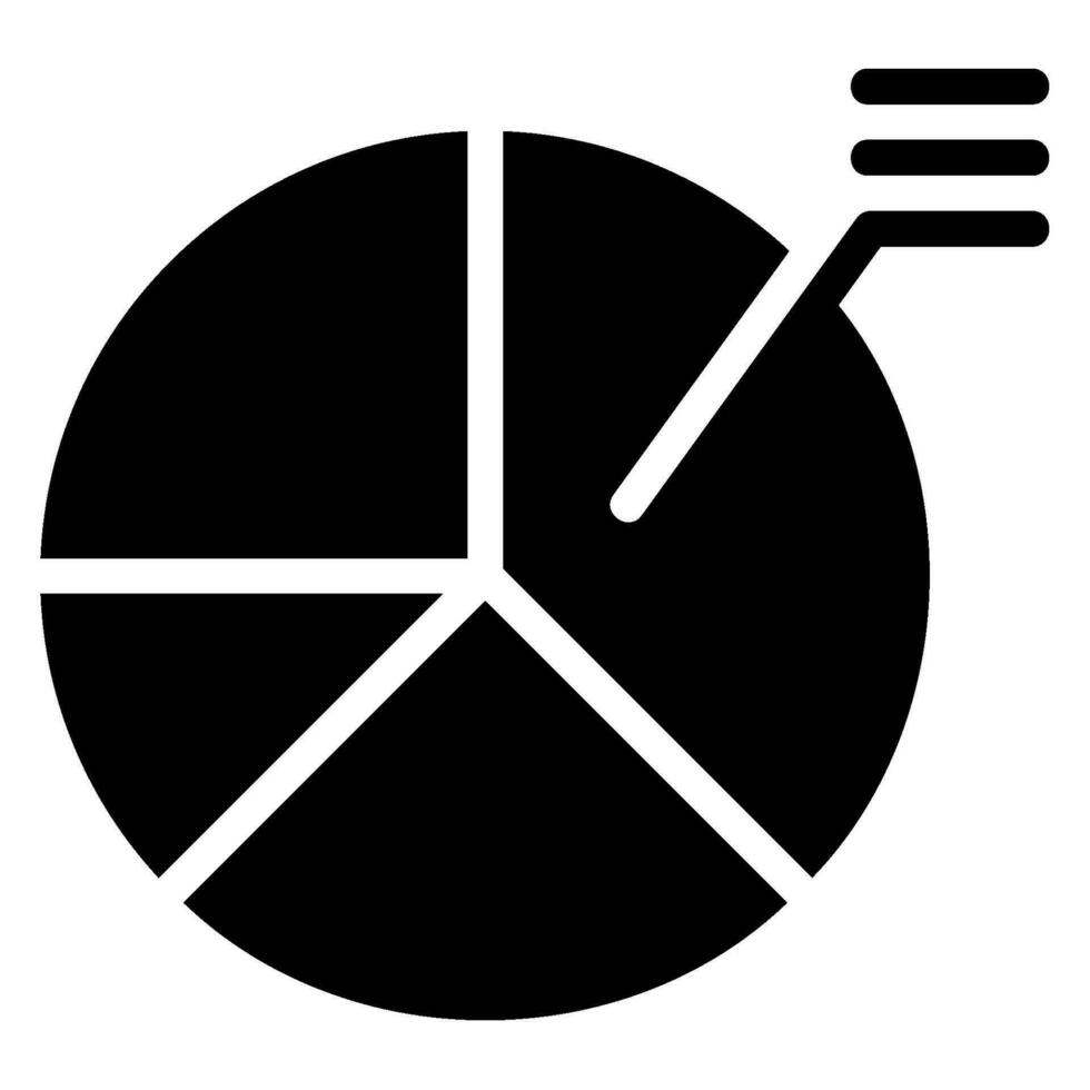 Kreisdiagramm-Glyphensymbol vektor