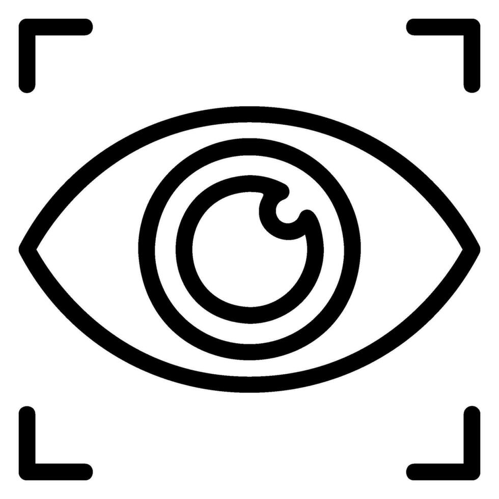 Auge Anerkennung Linie Symbol vektor