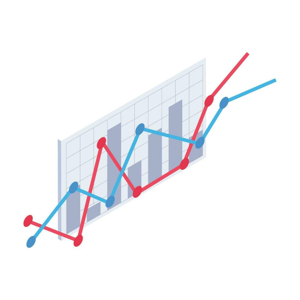 Vektor Farbe Graph auf Weiß Hintergrund