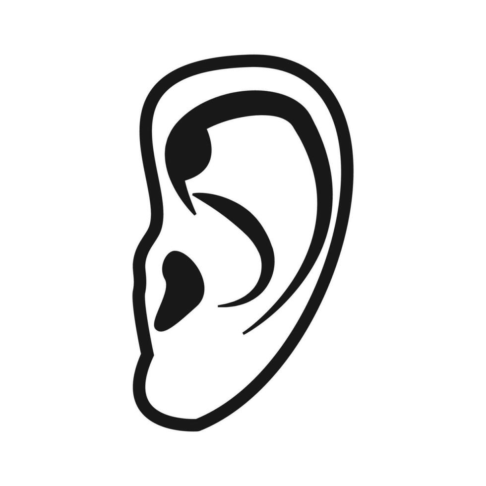 Vektor Ohr anatomisch Symbol auf Weiß Hintergrund