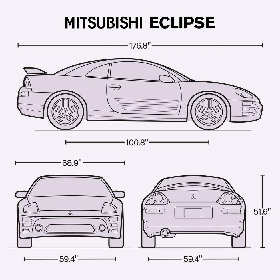 2003 Mitsubishi Finsternis Auto Entwurf vektor