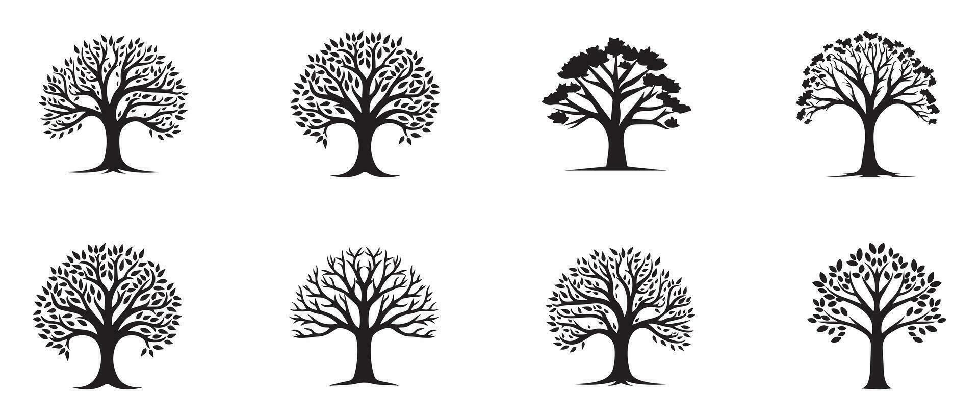 schwarz Baum Symbol isoliert auf Weiß Hintergrund. Vektor Illustration.