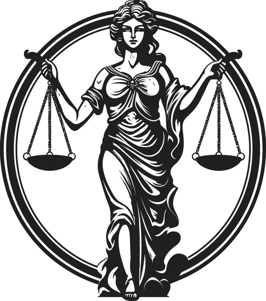 ethisch Eigenkapital Gerechtigkeit Dame Symbol Justiz Anmut emblematisch Gerechtigkeit Dame vektor