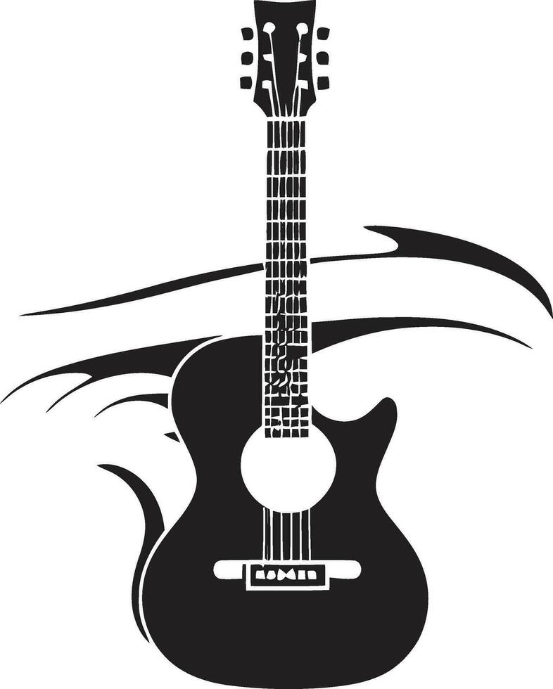 ackord Krönikeböckerna gitarr logotyp vektor illustration rytmisk resonans gitarr emblem vektor