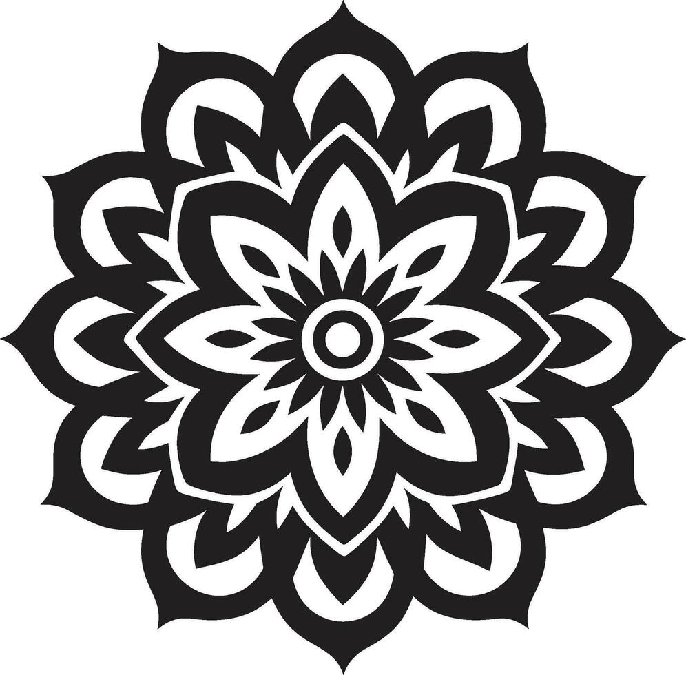 heiter Symmetrie Mandala ikonisch Design spirituell wirbelt Emblem von Mandala vektor